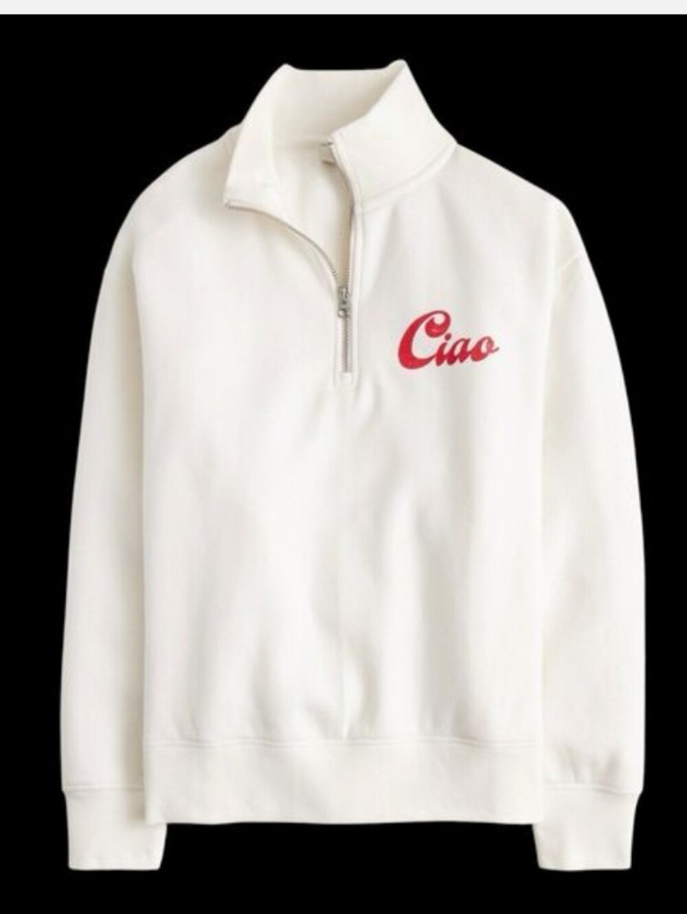 J Crew "Ciao" quarter-zip pullover Sweatshirt CS714 Size XS
